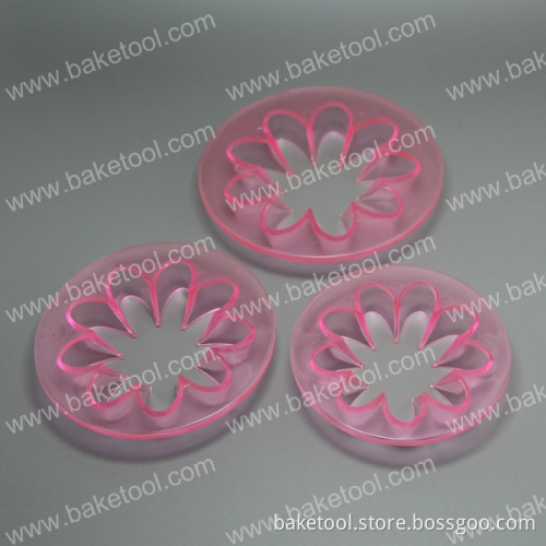 Plastic Sunflowers Shape Cake Pess mold Set with in transperant pink